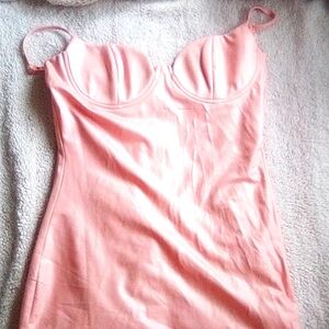 Pink shell bra dress.